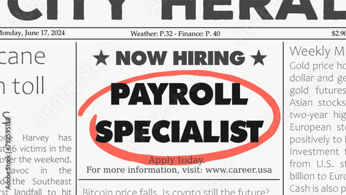 Payroll specialist career