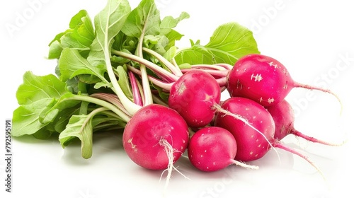 Vegetable radish isolated on white background. Tasty healthy full of vitamins Generative AI