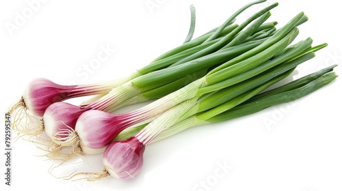 Vegetable springonion isolated on white background. Tasty healthy full of vitamins Generative AI photo