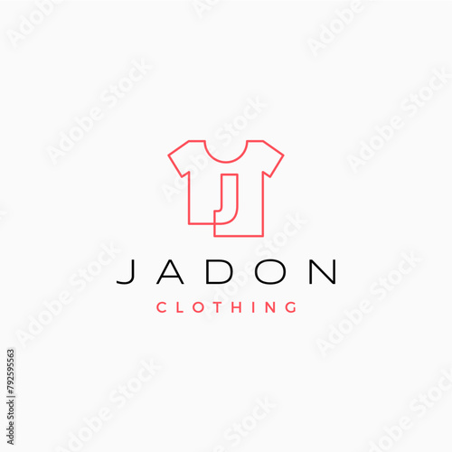 j letter tee tshirt apparel clothing monogram logo vector icon illustration © gaga vastard
