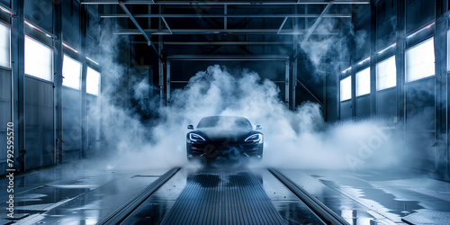 Supercar in a wind tunnel 