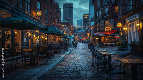 Downtown Boston at dusk ..