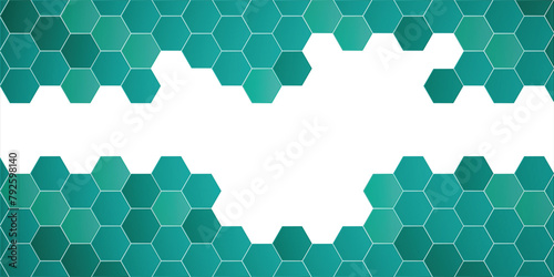 Honeycomb hexagon isolated on white background. Vector illustration. Mint Green hexagon pattern look like honeycomb