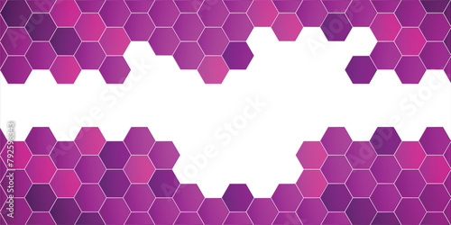 Honeycomb hexagon isolated on white background. Vector illustration. Purple hexagon pattern look like honeycomb