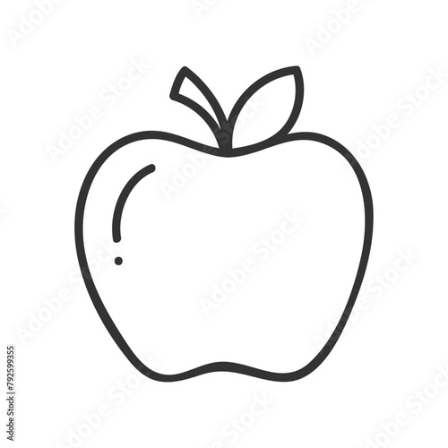 apple fruit doodle style illustration on white background