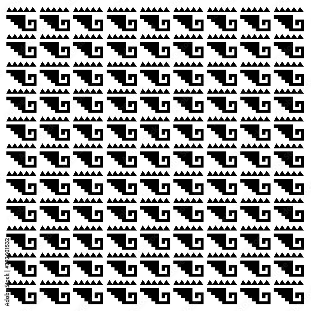 Fototapeta premium LUXURY MAYAN BLACK WHITE AZTECS ORNAMENTAL PATTERN TEXTURE BACKGROUND