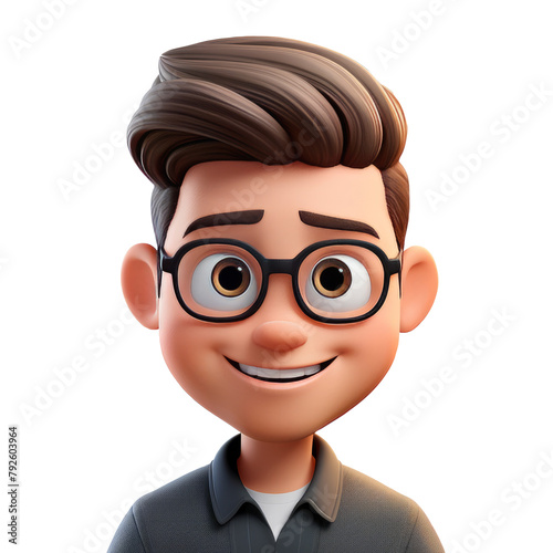 Happy smiling young man. 3d avatar character. Cartoon minimal style.