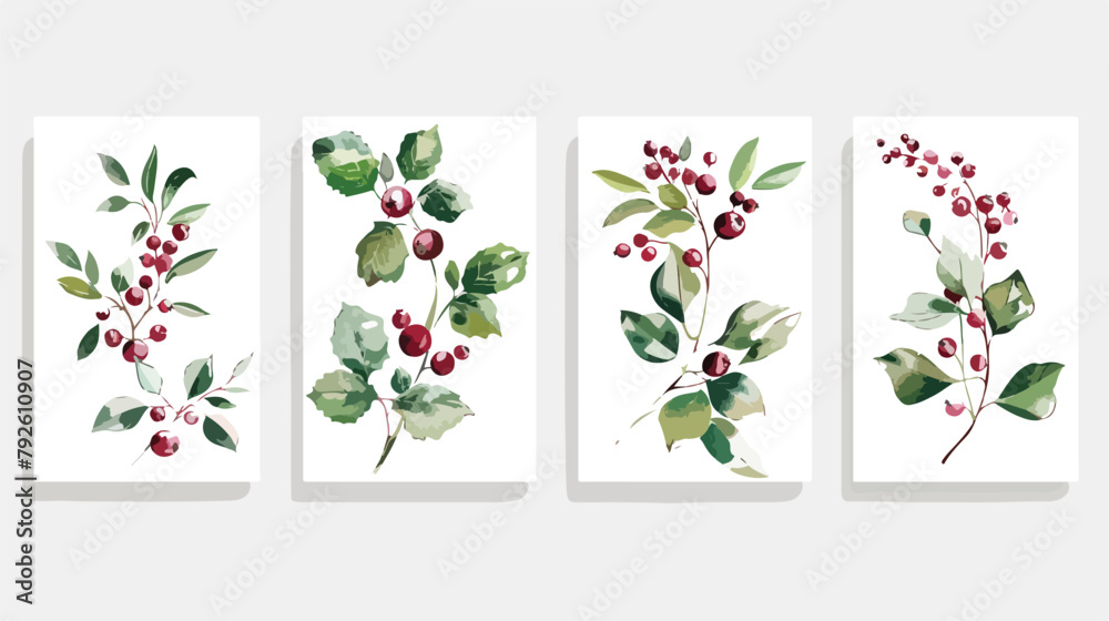 Set of Four flyer or poster templates decorated