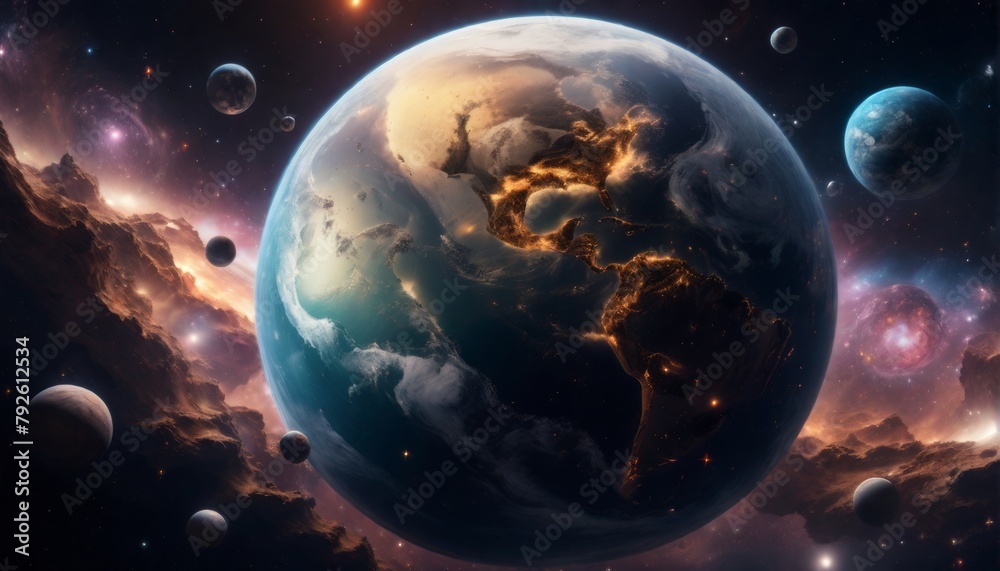 Fantasievolle, mystische Welten, fremde Galaxien, Milchstrasse, Sterne Fantasievolle, mystische Welten, fremde Galaxien, Milchstrasse, Sterne