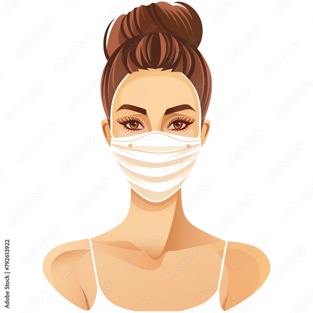 woman with face mask vector png woman with face mask vector png