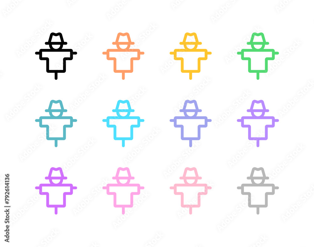Editable scarecrow, strawman vector icon. Farm, field, crops. Part of a big icon set family. Perfect for web and app interfaces, presentations, infographics, etc Editable scarecrow, strawman vector icon. Farm, field, crops. Part of a big icon set family. Perfect for web and app interfaces, presentations, infographics, etc
