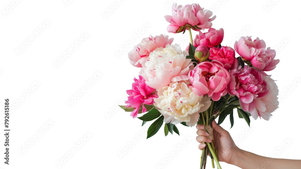 Human hand holding flowers Human hand holding flowers