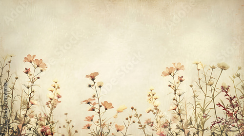Gray shadows of the flowers and delicate grass on a white wall. Abstract neutral nature concept background. Space for text. Blurred, floral composition, white flowers on the white background 