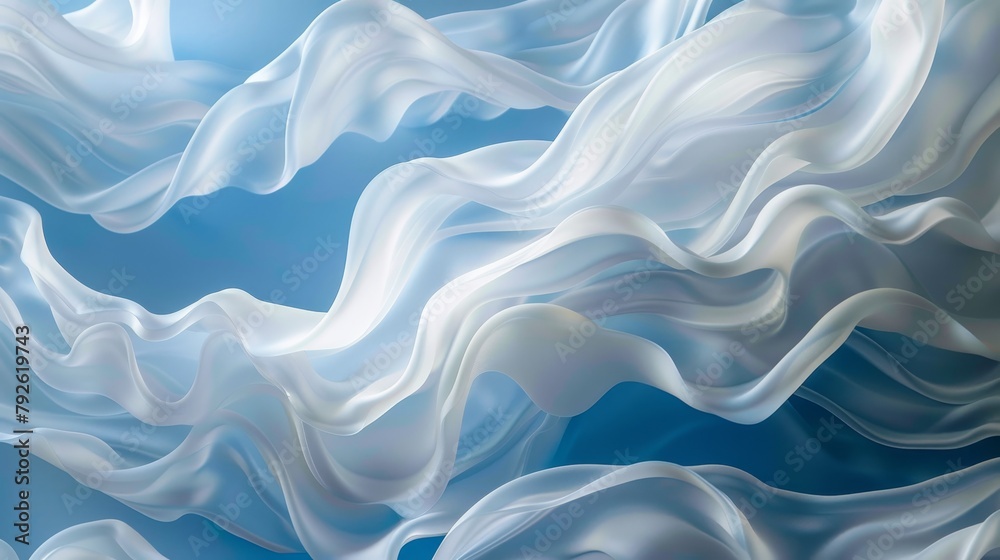 Soft, calming visuals in white and blue, evoking the gentle caress of waves, offer a peaceful retreat for the eyes. Soft, calming visuals in white and blue, evoking the gentle caress of waves, offer a peaceful retreat for the eyes.