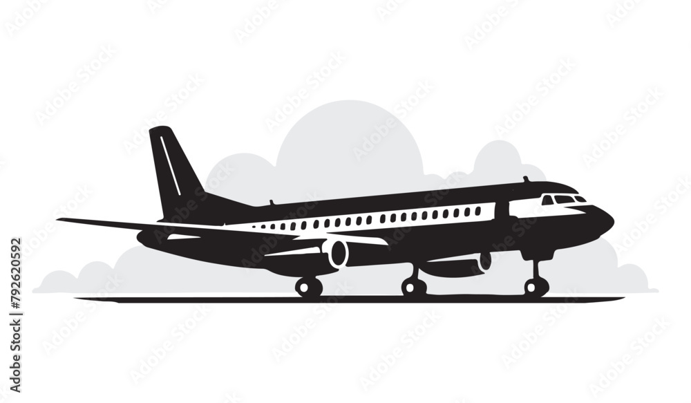 Airplane theme concept design, vector illustration on white background