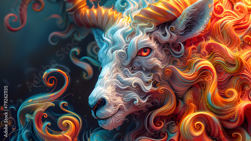 Aries zodiac sign, bright sunny colors