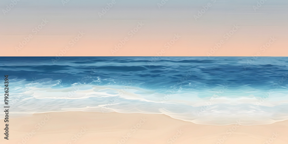 Gradient background from sandy beige to coastal blue, reflecting beach vibes, perfect for summer accessories or seaside resorts 