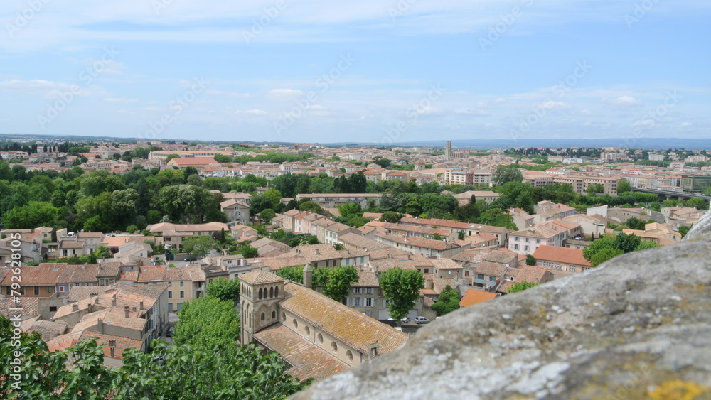 Vue aérienne du village de Carcassonne