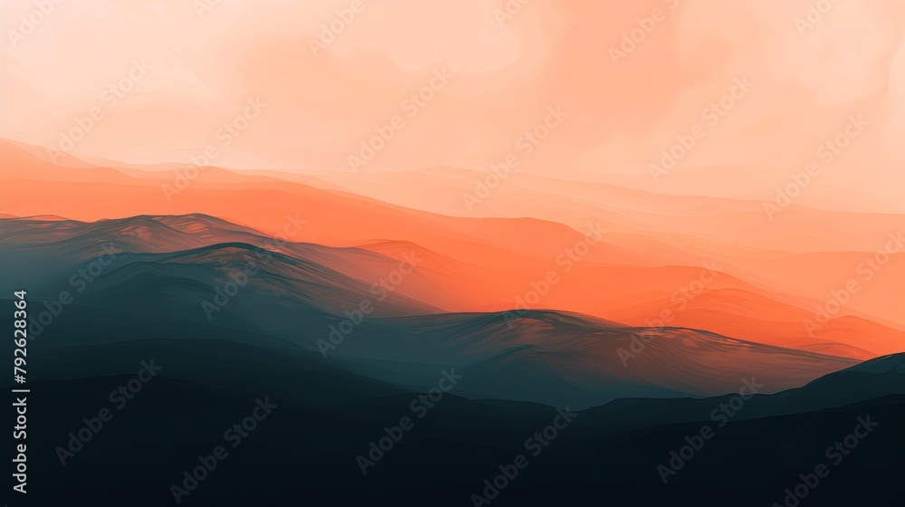 Soft orange hues melting into darkness, a minimalistic celestial theme with a touch of mystery, smooth gradient