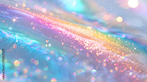 Abstract trendy holographic background. Real texture in pale violet, pink and mint colors with scratches and irregularities