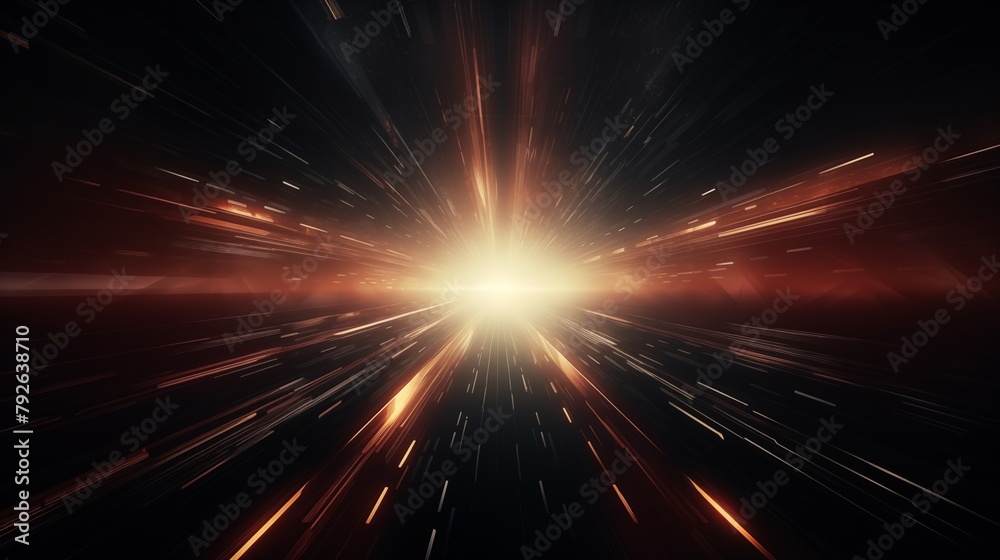 Dynamic Abstract Depiction of Hyperspace Travel with a Radiant Starburst Effect