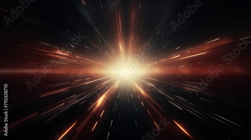 Dynamic Abstract Depiction of Hyperspace Travel with a Radiant Starburst Effect
