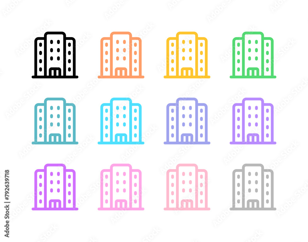 Editable hotel, apartment, office building vector icon. Part of a big icon set family. Perfect for web and app interfaces, presentations, infographics, etc