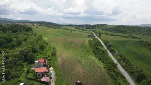 Amazing Aerial view of Vitosha Mountain near Village of Rudartsi, Pernik region, Bulgaria photo