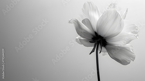 A minimalist portrayal of a flower, its beauty distilled into pure simplicity against a plain backdrop