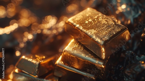 A stack of gold bars.
