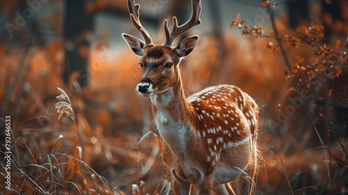 A deer in the forest. photo