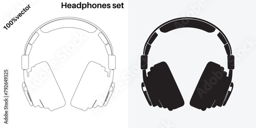 a drawing of a pair of headphones