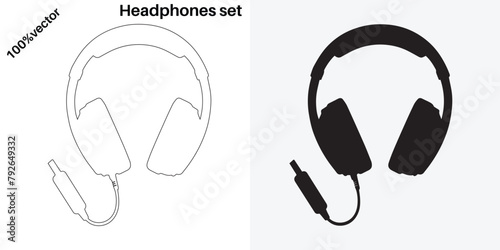 a drawing of a pair of headphones