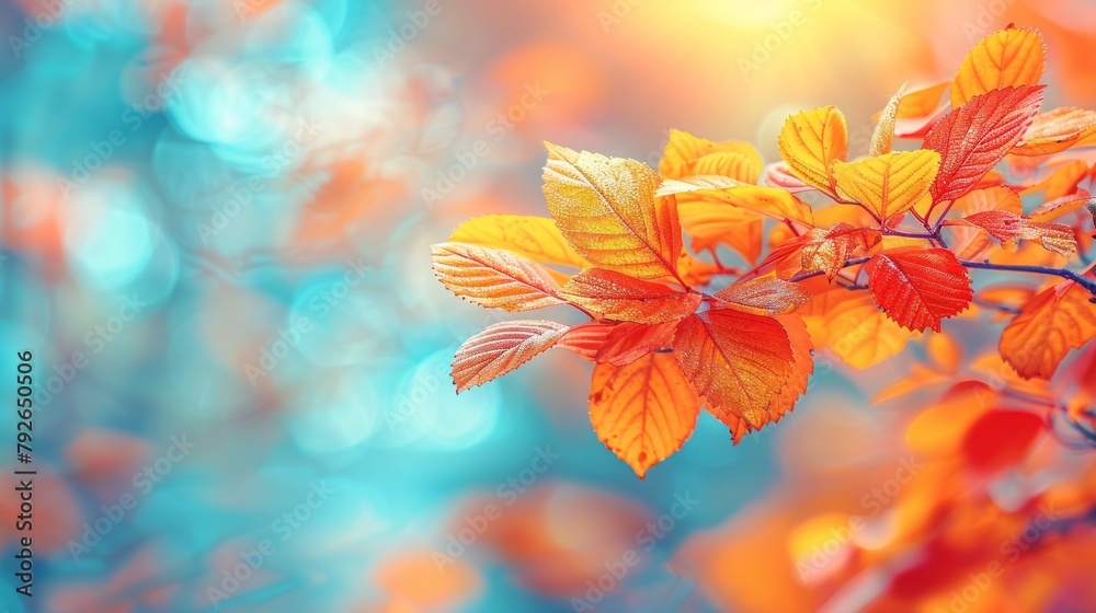 Autumn's vibrant tapestry of golden yellow and fiery orange leaves dances against a backdrop of bokeh-blurred sunlight, casting a warm glow over the park as the sun paints the sky in hues of twilight. Autumn's vibrant tapestry of golden yellow and fiery orange leaves dances against a backdrop of bokeh-blurred sunlight, casting a warm glow over the park as the sun paints the sky in hues of twilight.