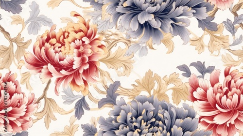 Vintage floral card. Beautiful garden flowers. Peonies, roses, tulips, lily, hydrangea on black background. SEAMLESS PATTERN