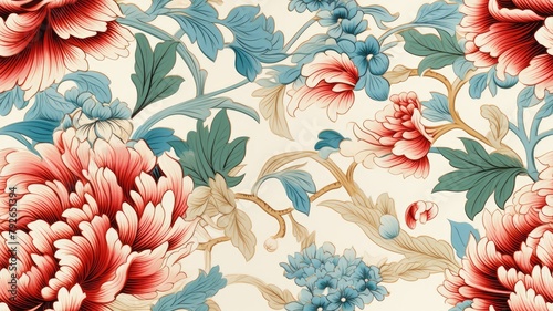 Vintage floral card. Beautiful garden flowers. Peonies, roses, tulips, lily, hydrangea on black background. SEAMLESS PATTERN