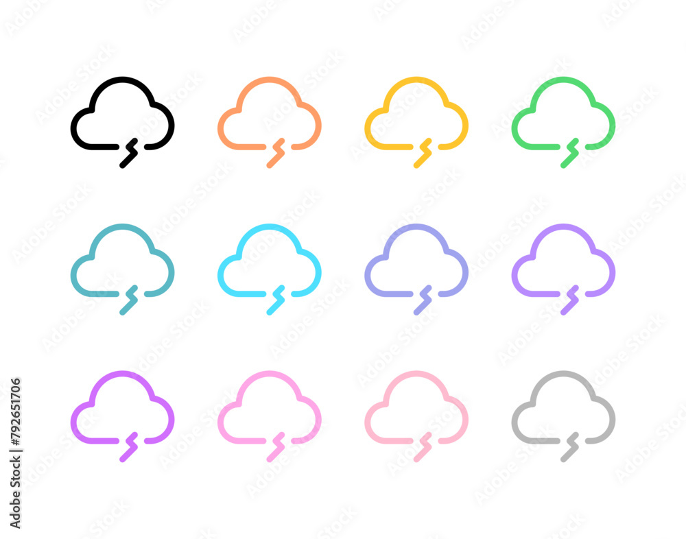 Editable thundercloud vector icon. Part of a big icon set family. Perfect for web and app interfaces, presentations, infographics, etc Editable thundercloud vector icon. Part of a big icon set family. Perfect for web and app interfaces, presentations, infographics, etc