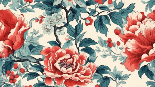 Vintage floral card. Beautiful garden flowers. Peonies, roses, tulips, lily, hydrangea on black background. SEAMLESS PATTERN