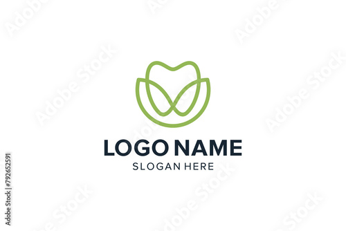 Lotus dental health vector illustration.