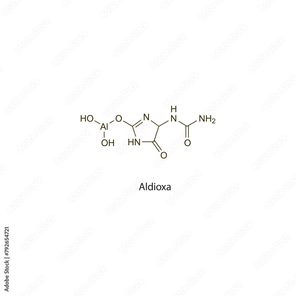 Fototapeta premium Aldioxa flat skeletal molecular structure used as Sunscreen. Vector illustration scientific diagram.