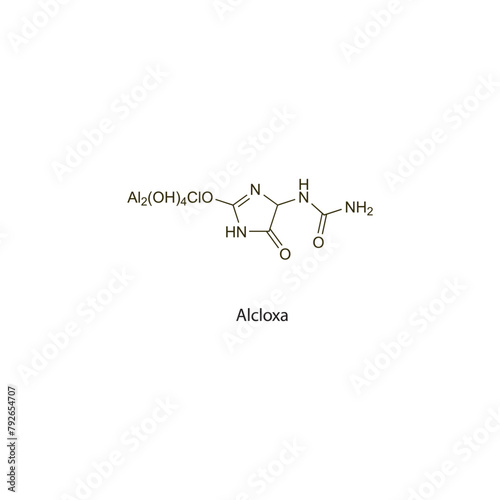 Alcloxa flat skeletal molecular structure used as Sunscreen. Vector illustration scientific diagram. photo