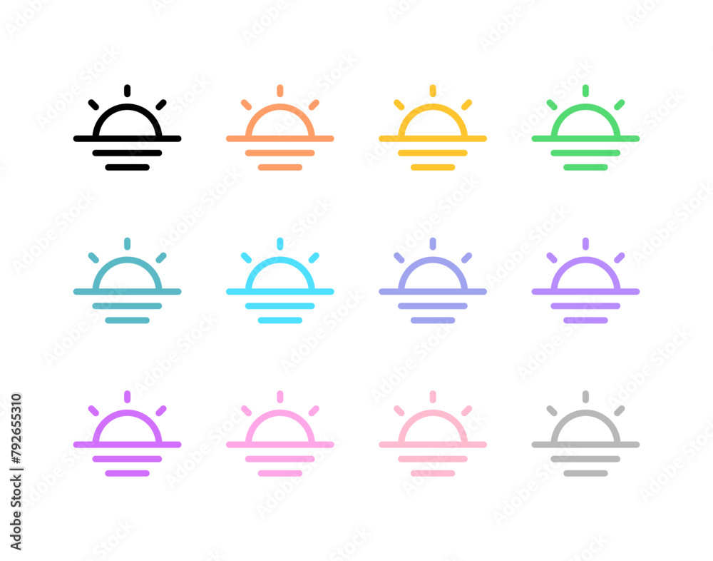 Editable vector sunset icon. Part of a big icon set family. Perfect for web and app interfaces, presentations, infographics, etc Editable vector sunset icon. Part of a big icon set family. Perfect for web and app interfaces, presentations, infographics, etc