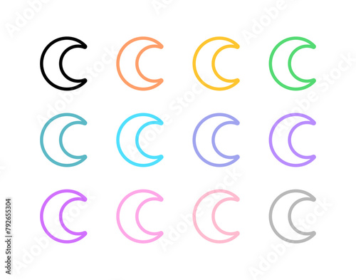 Editable vector crescent moon icon. Part of a big icon set family. Perfect for web and app interfaces, presentations, infographics, etc