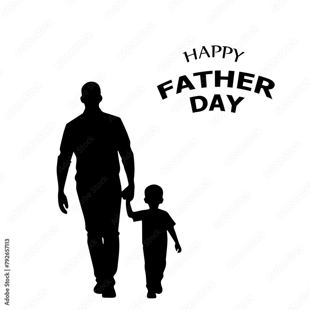HAPPY  father day black silhouette design