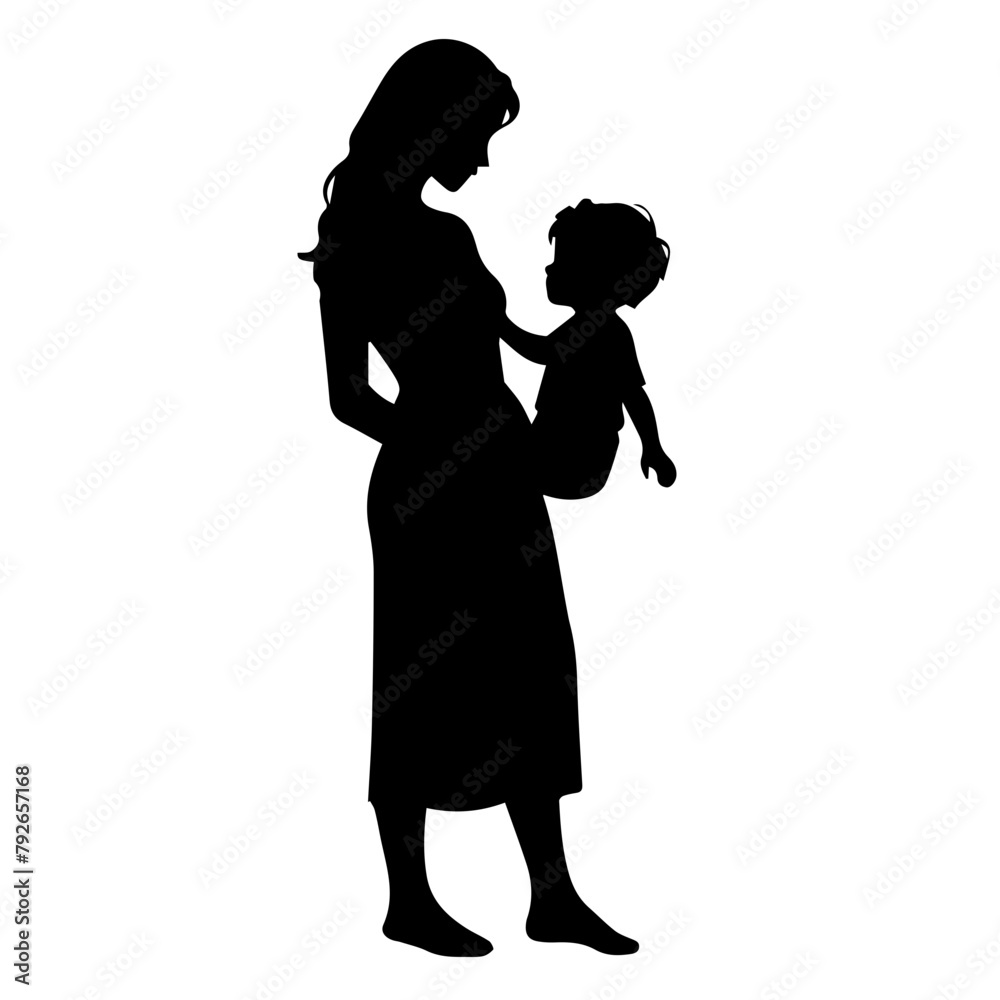 HAPPY  mother  day black silhouette design