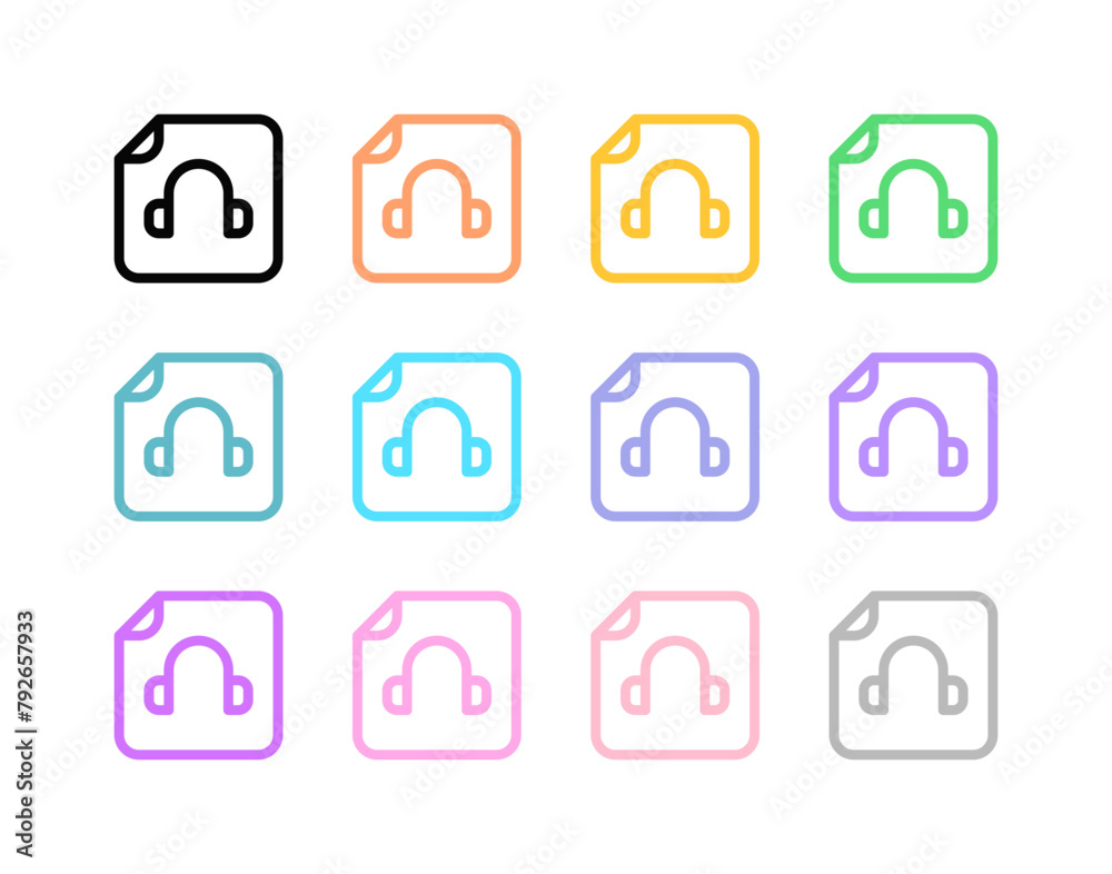 Editable vector audio recording file icon. Part of a big icon set family. Perfect for web and app interfaces, presentations, infographics, etc Editable vector audio recording file icon. Part of a big icon set family. Perfect for web and app interfaces, presentations, infographics, etc
