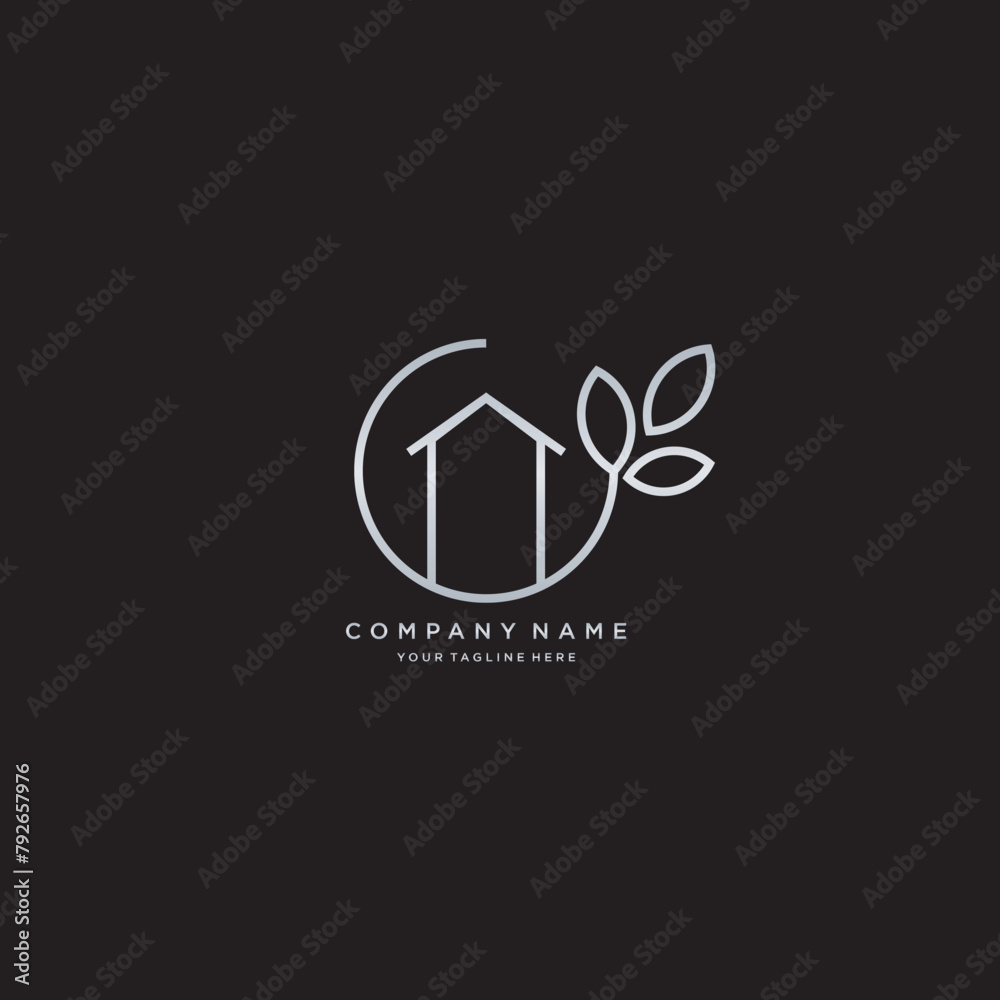 Home nature logo design template elements Home nature logo design template elements