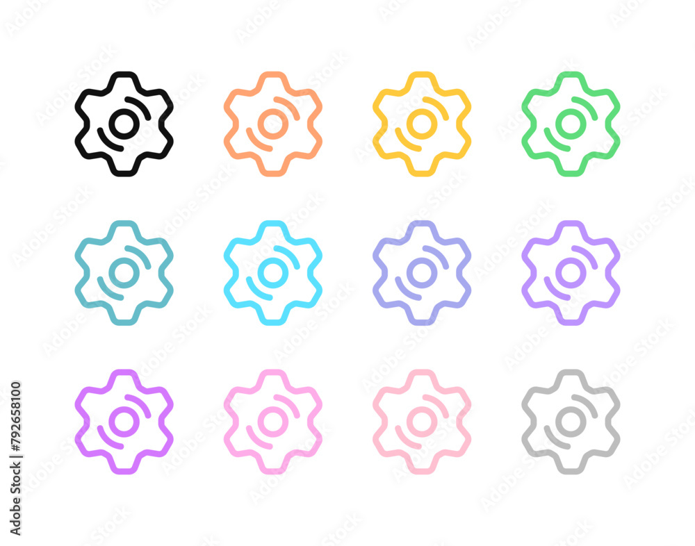 Editable vector gear cog setting icon. Part of a big icon set family. Perfect for web and app interfaces, presentations, infographics, etc