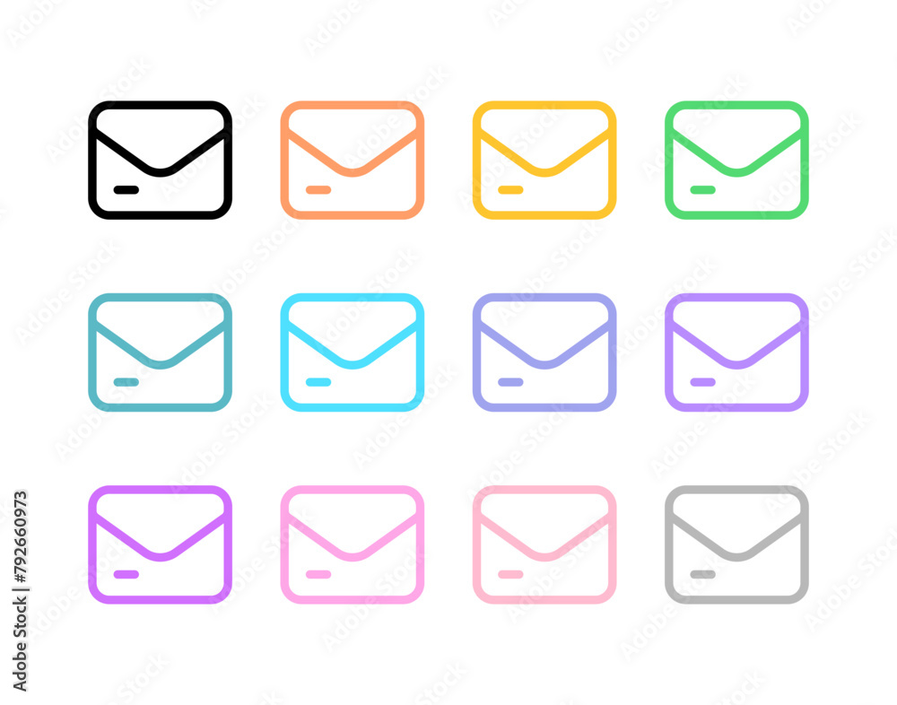 Vector email, newsletter icon. Black, white background. Perfect for app and web interfaces, infographics, presentations, marketing, etc. Vector email, newsletter icon. Black, white background. Perfect for app and web interfaces, infographics, presentations, marketing, etc.