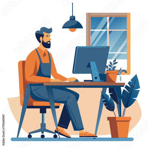 Unlocking Success: Navigating the Office Environment with Confidence and Skill, illustration, work, office, men, boy, vector, icon